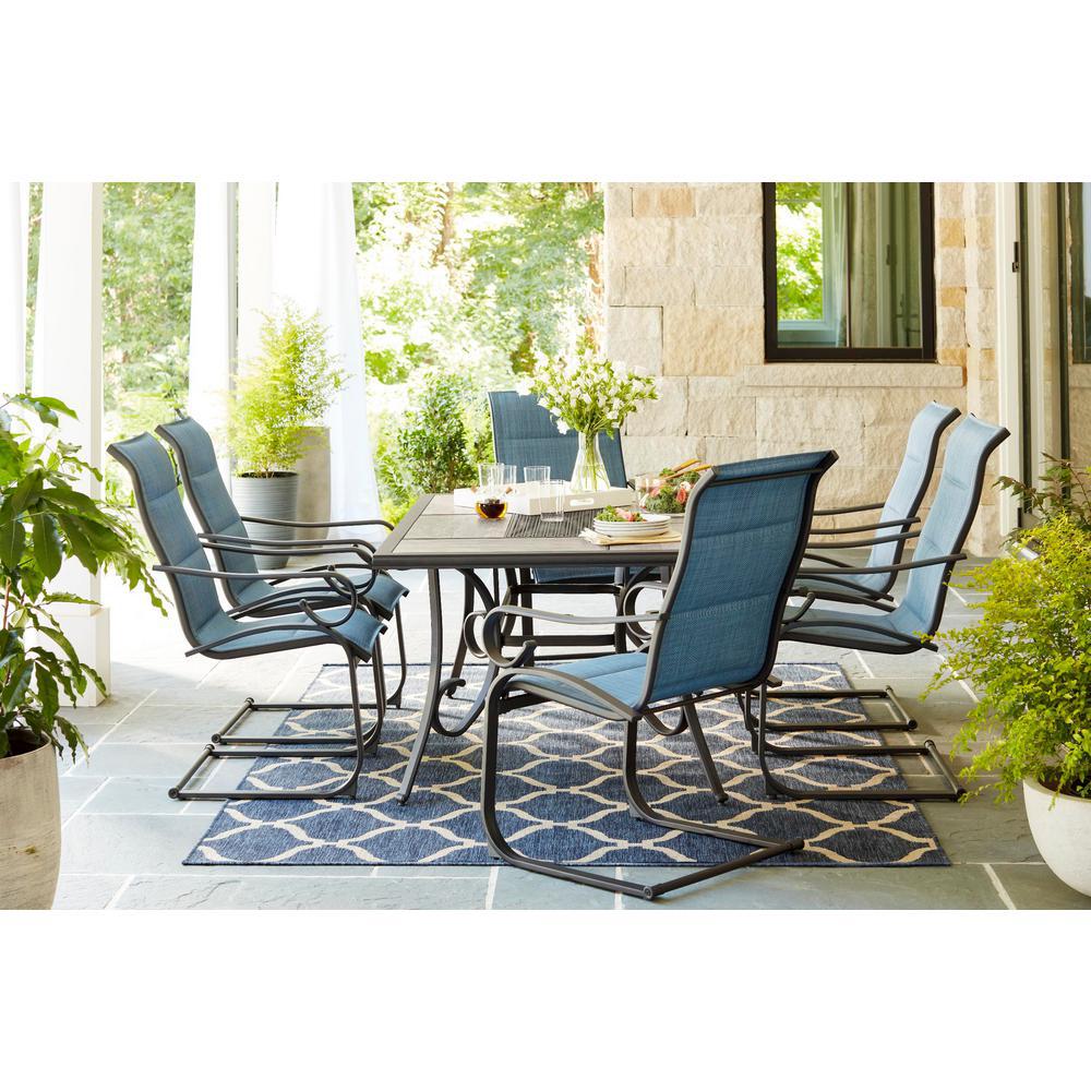 Hampton Bay Crestridge 7 Piece Steel Padded Sling Outdoor Patio