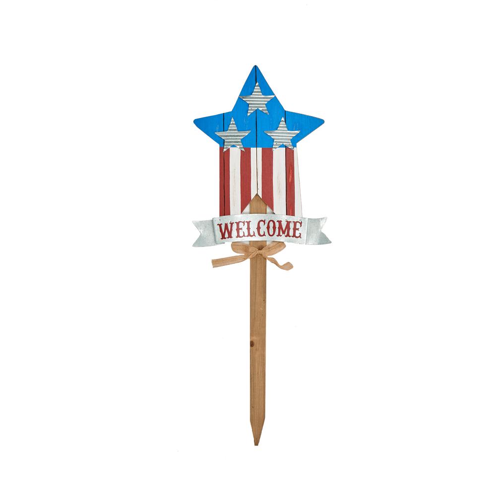 Worth Imports 35 In Americana Star Garden Stake 8928a The Home