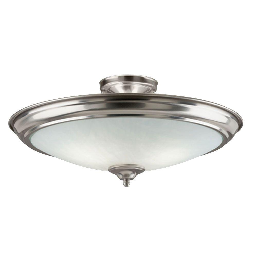 Westinghouse 2 Light Brushed Nickel Interior Ceiling Semi Flush Westinghouse 2 Light Brushed Nickel Interior Ceiling Semi Flush Mount With Frosted Glass