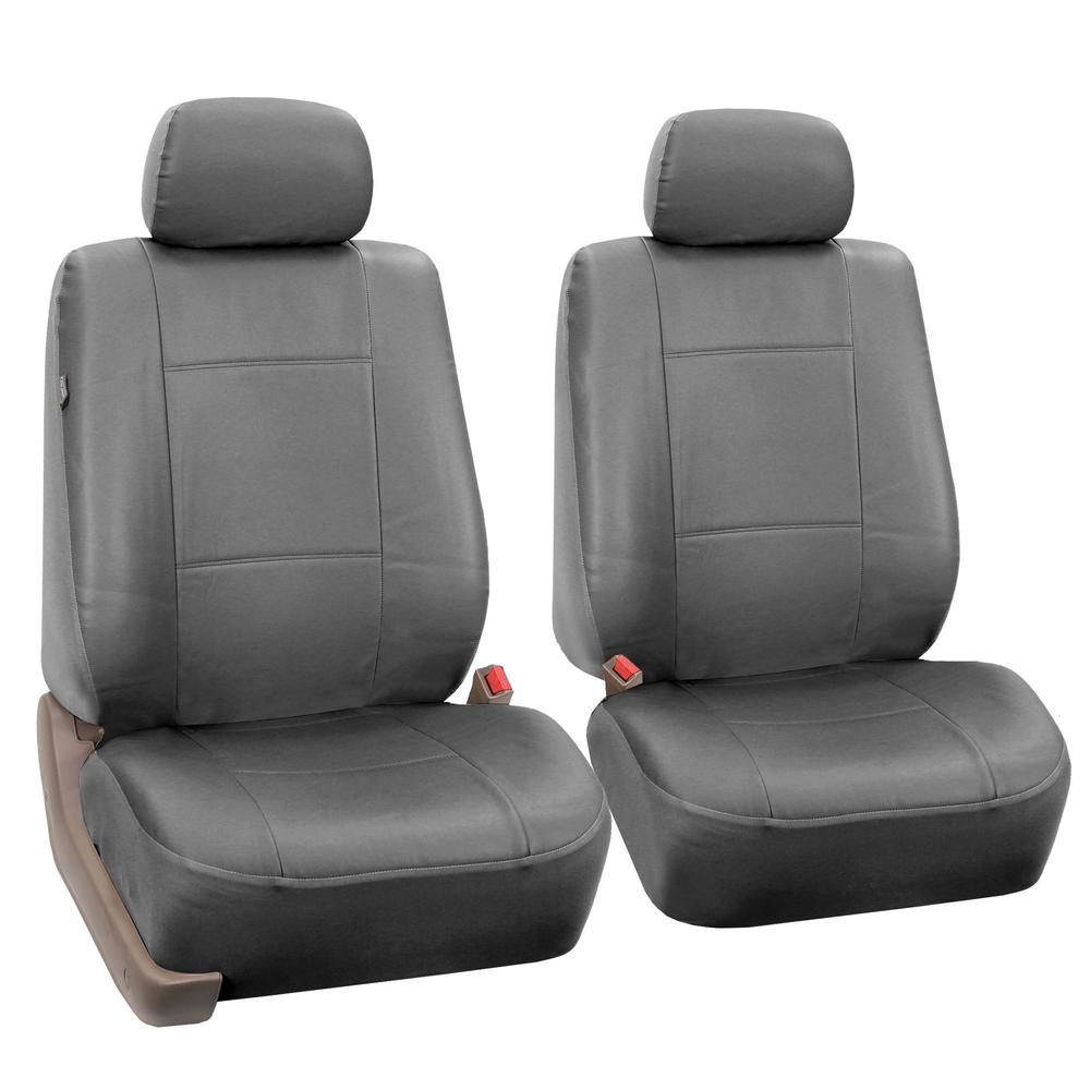 Fh Group Premium Pu Leather 15 In X 12 6 Half Set Front Seat Covers