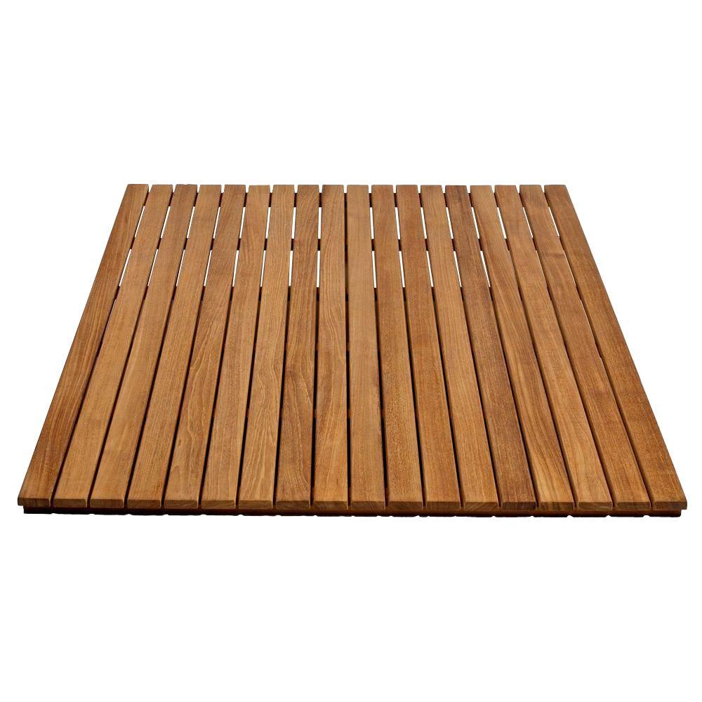 teak bathroom mat