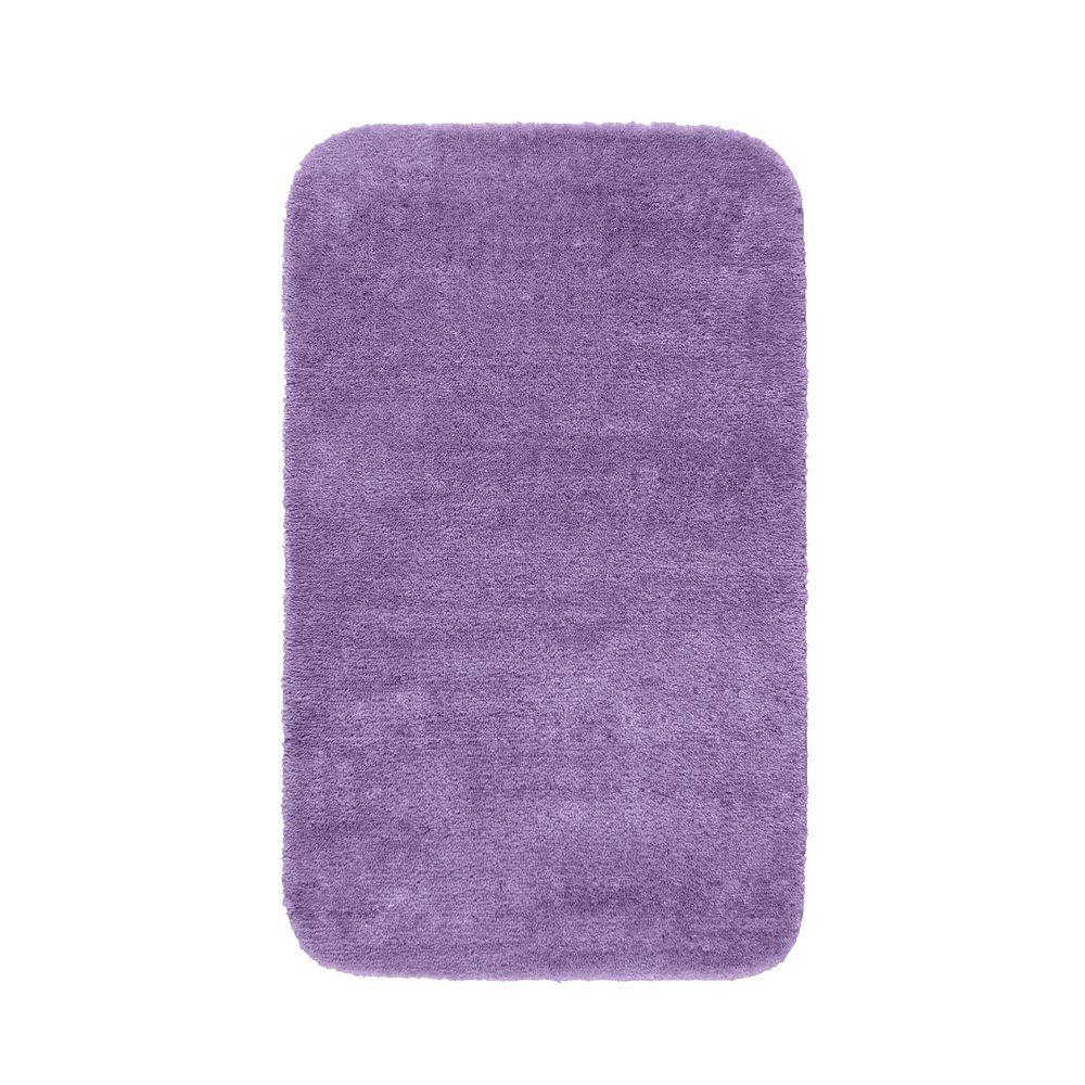 Garland Rug Traditional Purple 30 in. x 50 in. Washable Bathroom Accent