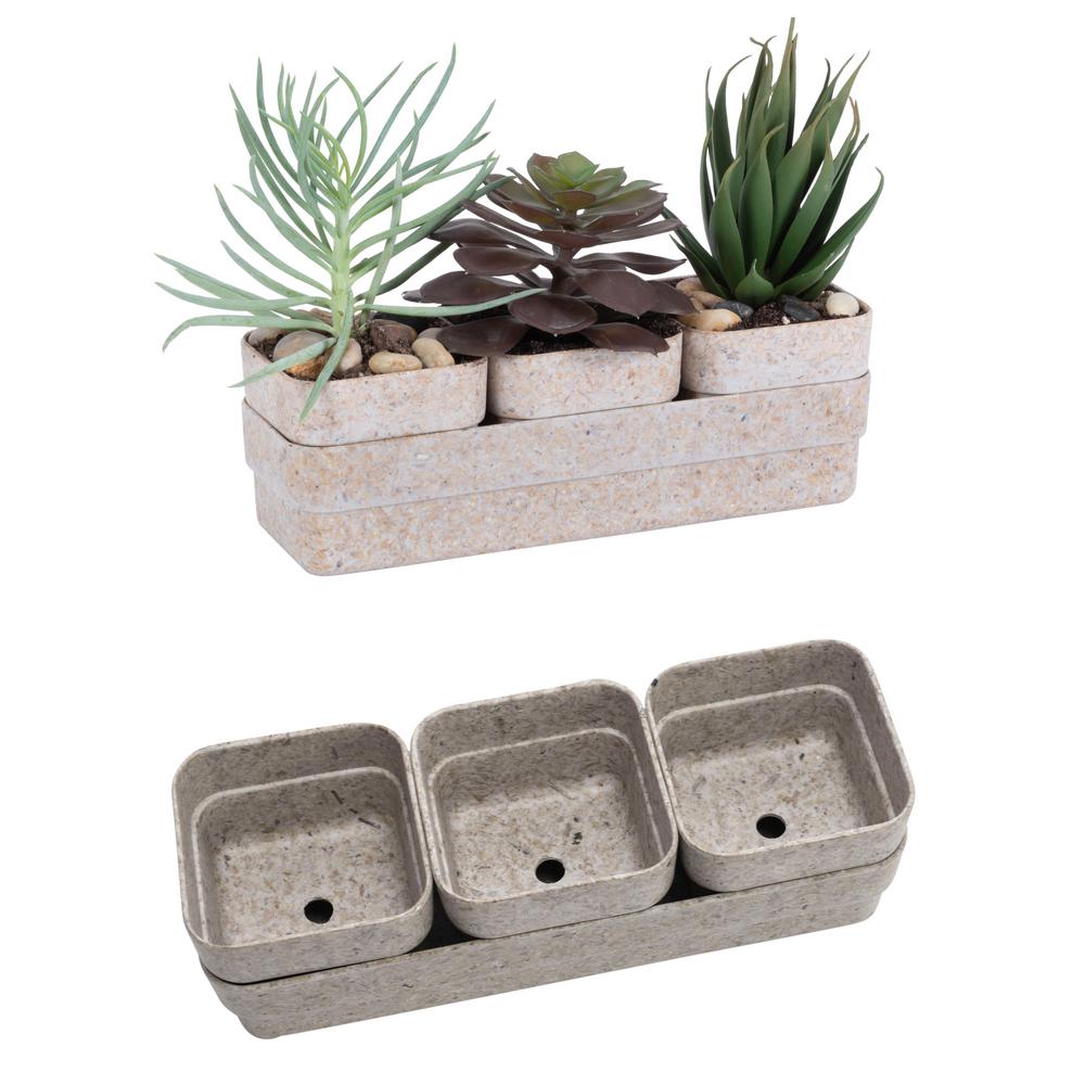 Bloem Eco 9 In Sandstone Recycled Resin Rectangle Succulent Bloem Eco 9 In Sandstone Recycled