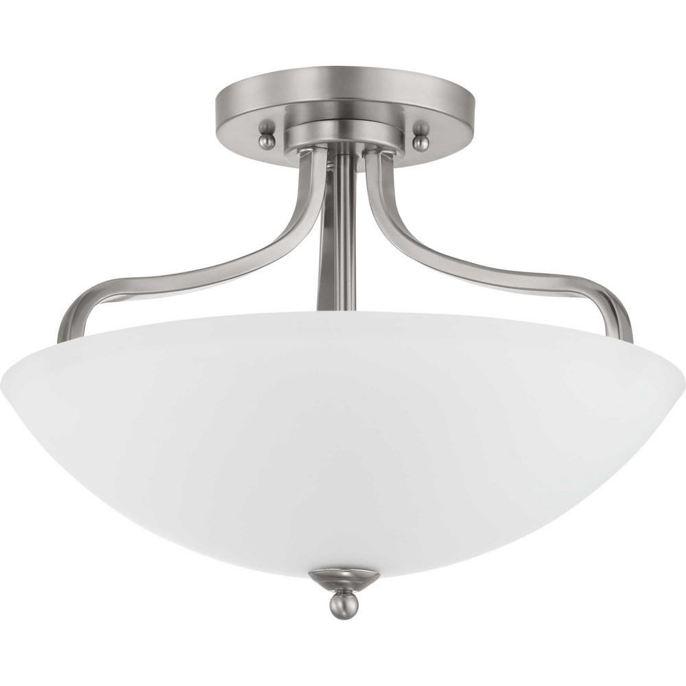 Progress Lighting Laird Collection 3Light Brushed Nickel Semi Flush