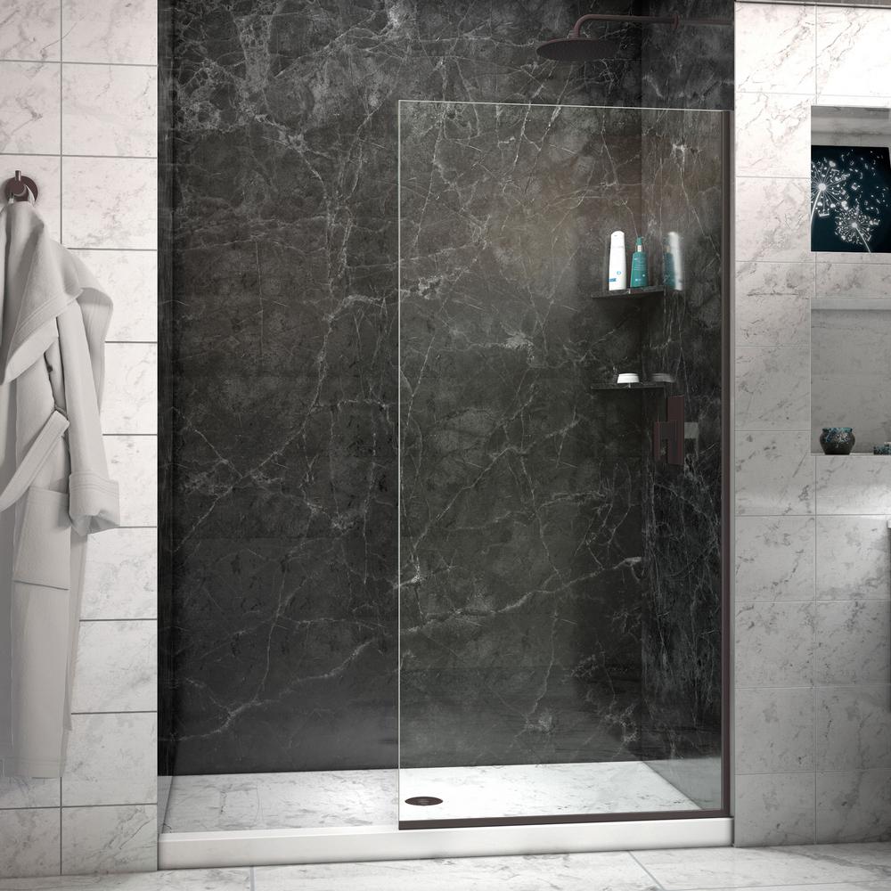 DreamLine Linea 30 in. x 72 in. SemiFrameless Fixed Shower Door in Oil