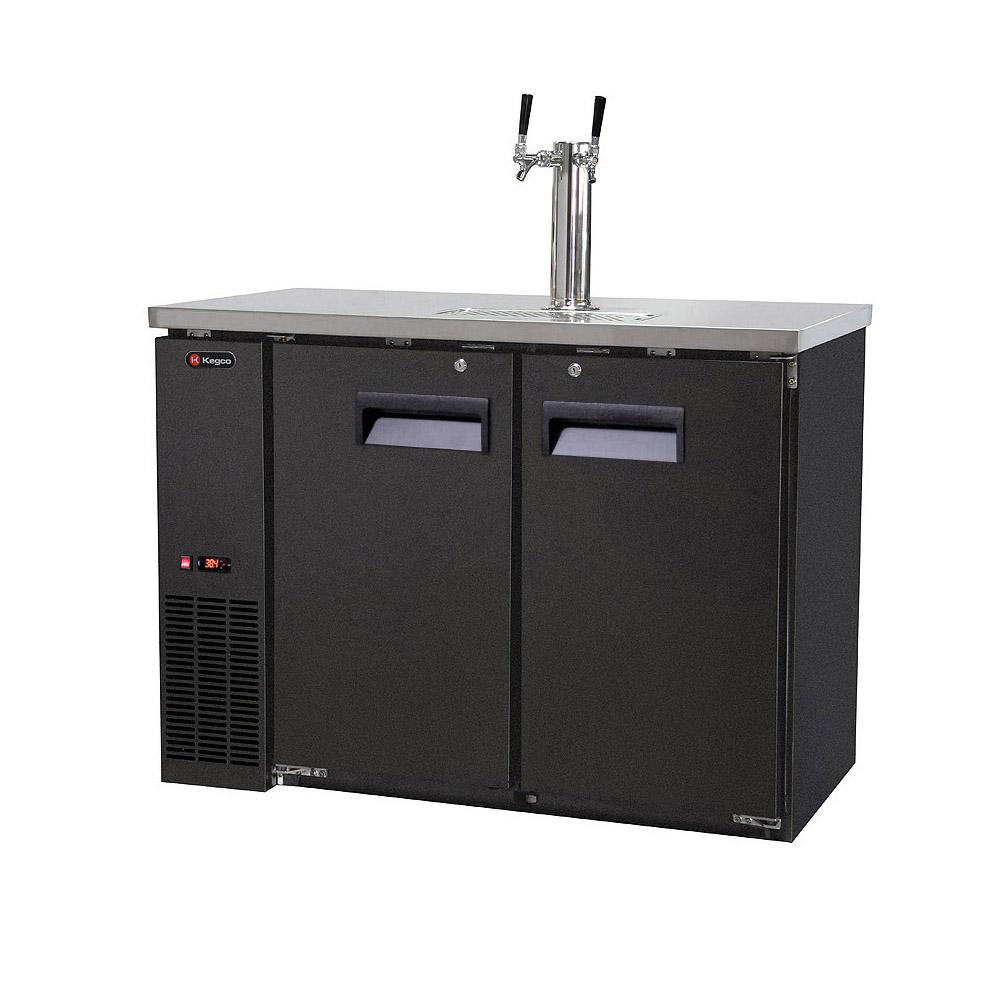Kegco Commercial 2 Keg Beer Dispenser with Dual Faucet Tower