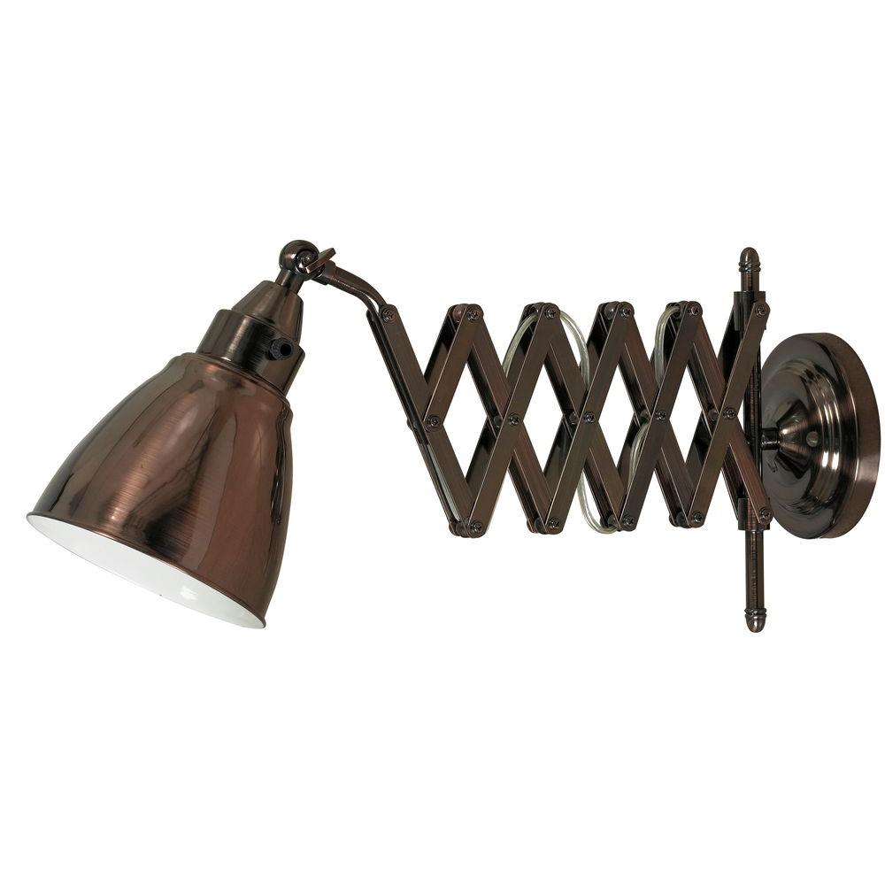 copper swing arm wall lamp