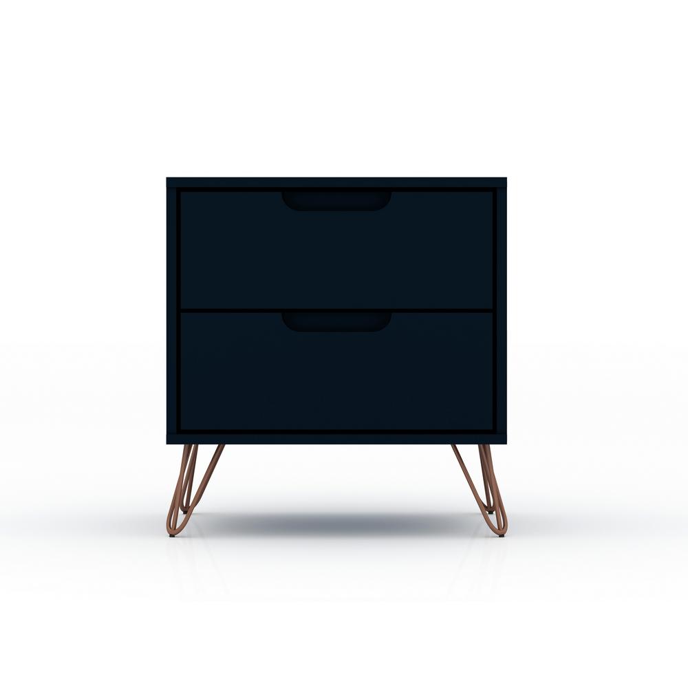 Luxor Intrepid 2 0 Tatiana Midnight Blue Mid Century Modern 2 Drawer Nightstand 102hd5 The Home Depot