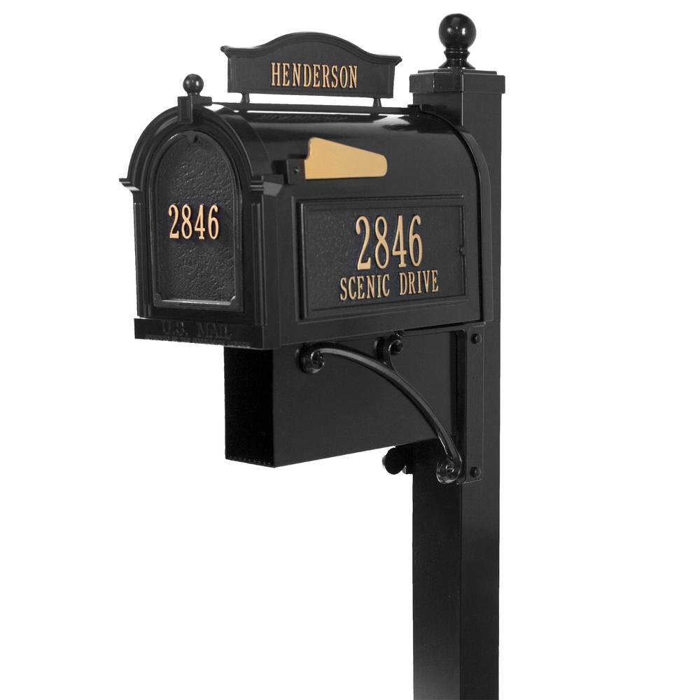 Gibraltar Mailboxes Stratford Mailbox Post Combination, BlackSC000B01