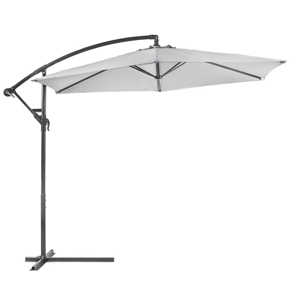 Solar Patio Umbrella Hanging Durable Polyester Fabric Outdoor Backyard Gray New Garden Patio Umbrellas Home Garden Worldenergy Ae