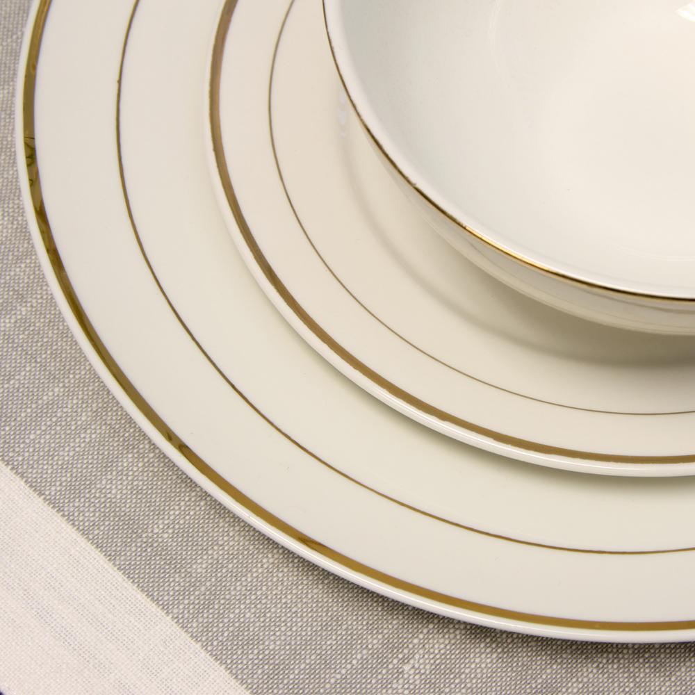GIBSON HOME Palladine 16-Piece White Double Gold Banded Dinnerware ... GIBSON HOME Palladine 16-Piece White Double Gold Banded Dinnerware ...