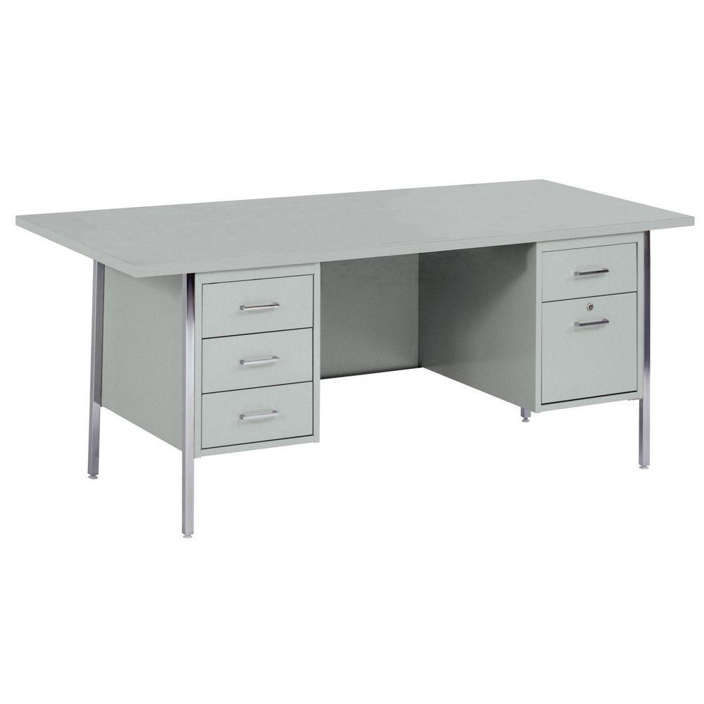 Sandusky 400 Series Double Pedestal Steel Desk in GrayDP7236GY The