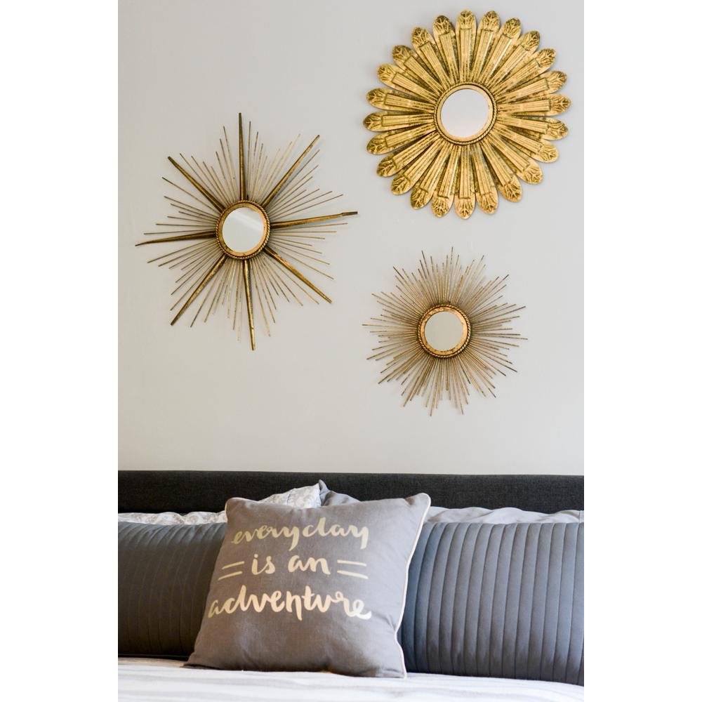 Daria Sunburst Metal Wall Mirror Set Of 3 U18868st The
