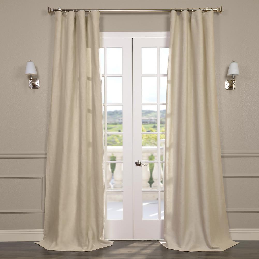 Exclusive Fabrics & Furnishings Birch Tan Linen Sheer Curtain 50 in