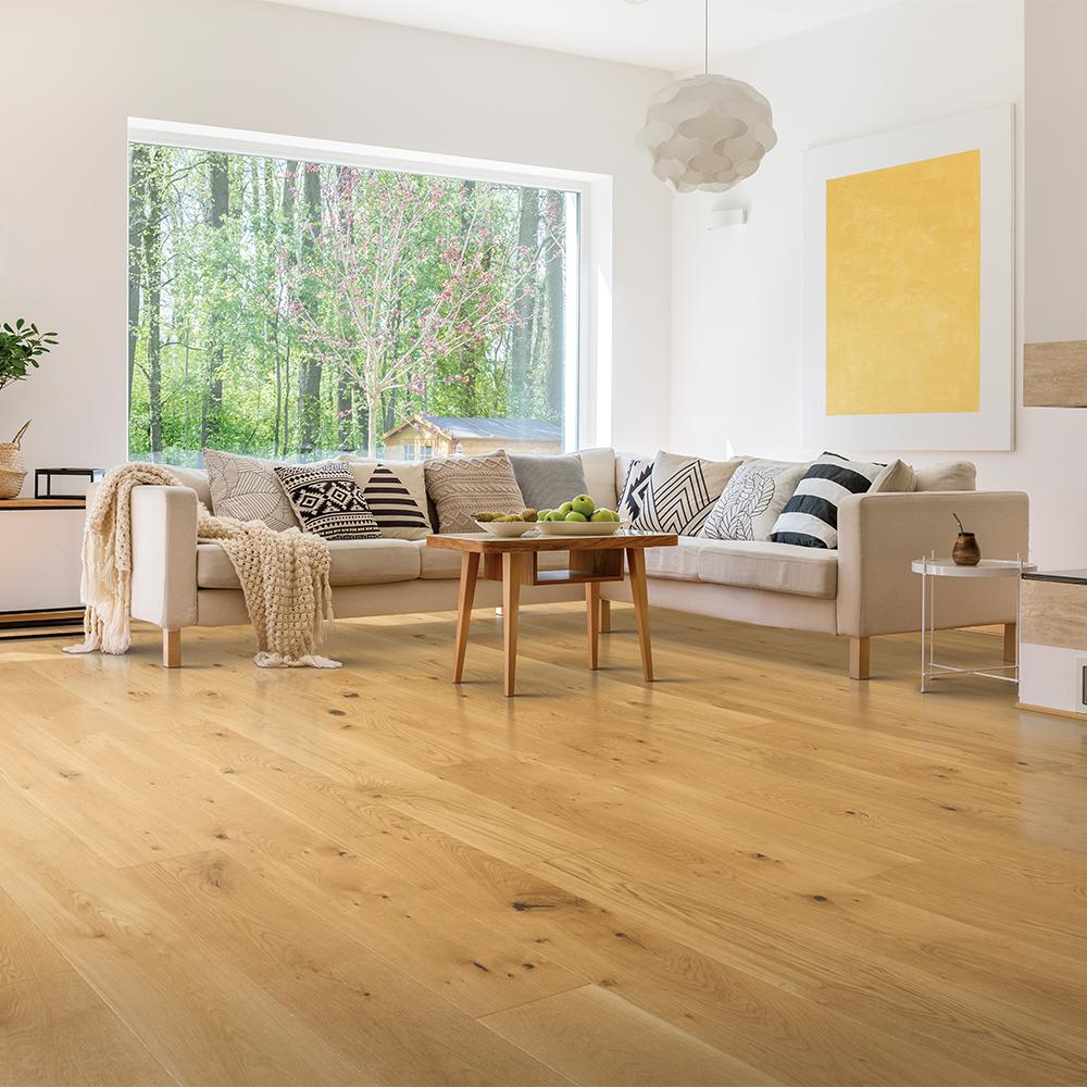 Mohawk Elegant Home Drawbridge Oak 9 16 In X 7 4 9 In Wide X Varying Length Engineered Hardwood Flooring 22 32 Sq Ft Case Hce04 74 The Home Depot