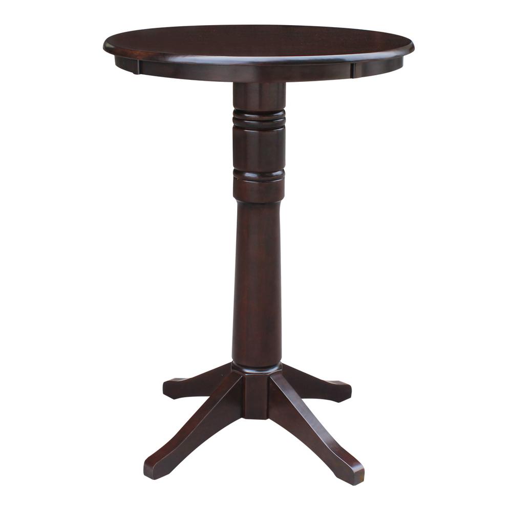 International Concepts Olivia 30 In Rich Mocha Round 42 H Solid International Concepts Olivia 30 In Rich Mocha Round 42 H Solid Wood Bar