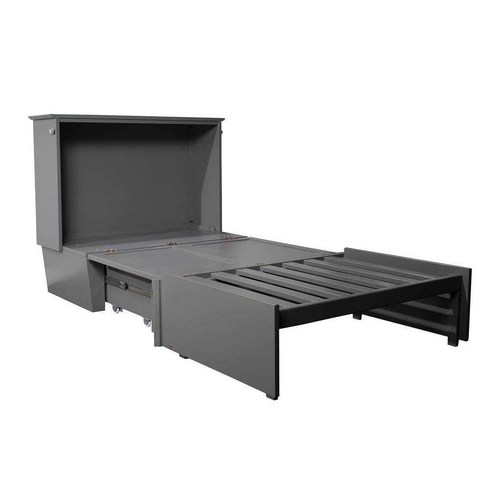 Atlantic Furniture Madison Murphy Bed Chest Twin Grey With Atlantic Furniture Madison Murphy Bed Chest Twin Grey With Charging Station And Coolsoft Mattress