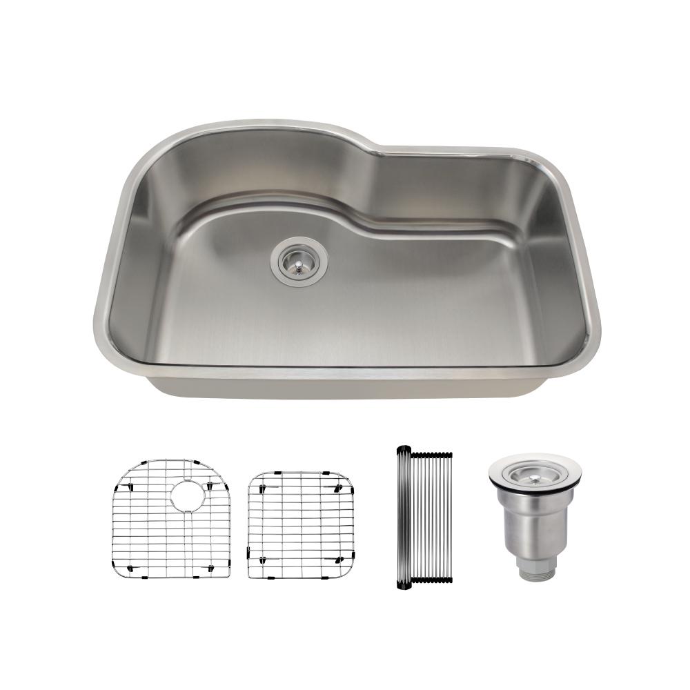 STERLING McAllister Undermount Stainless Steel 24 In Single Basin   Stainless Steel Mr Direct Undermount Kitchen Sinks 346 16 Ens Rg 64 145 