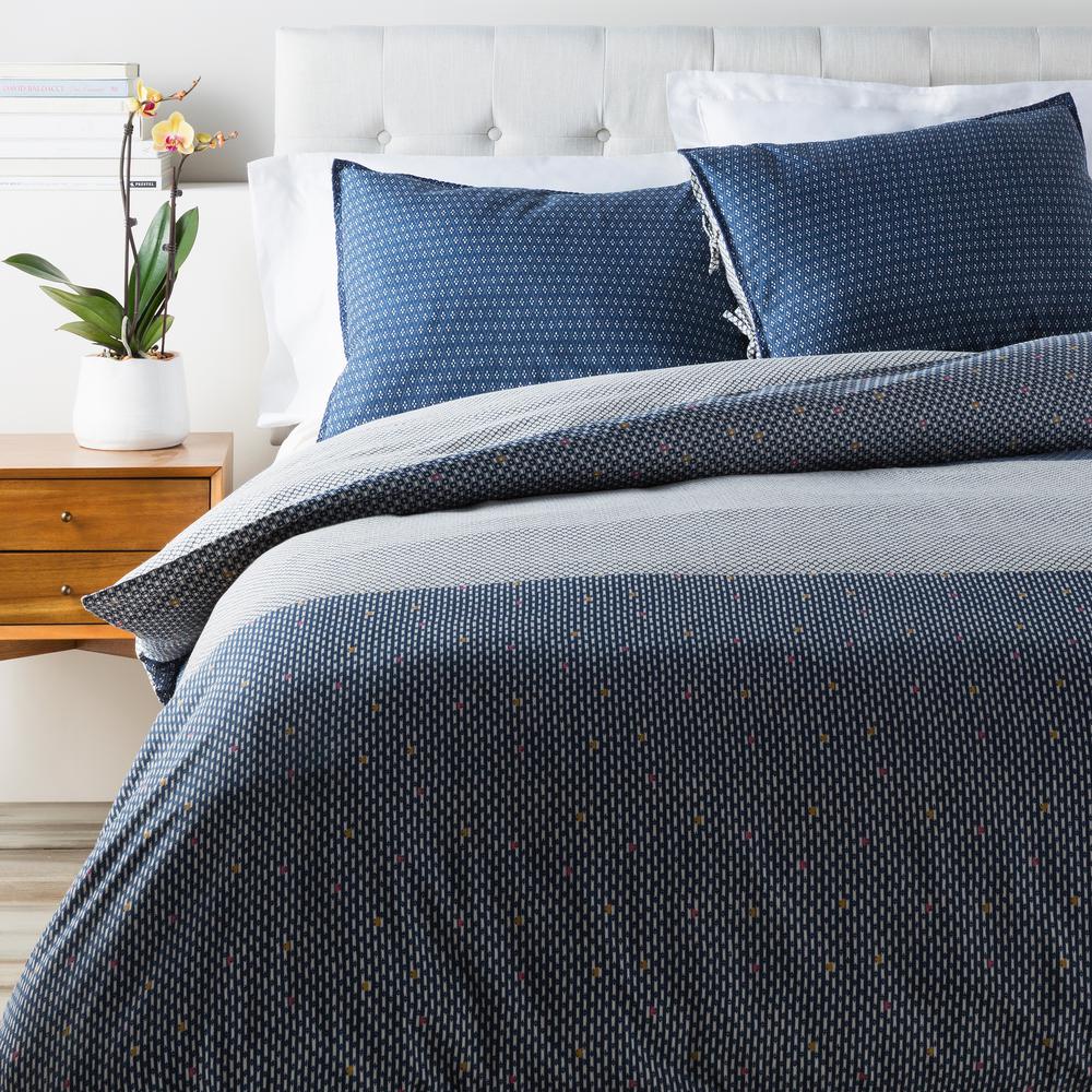 Simona Navy Full Queen Duvet Set