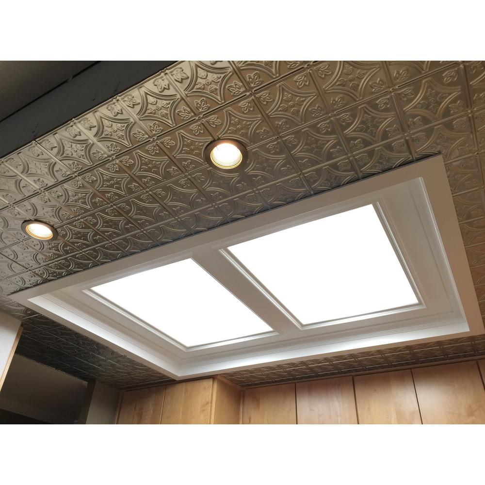 From Plain To Beautiful In Hours Tiny Tiptoe 2 Ft X 2 Ft Nail Up Lacquered Tin Ceiling Tiles Surface Mount 48 Sq Ft Case Sk209 Laq 24x24 N 12 The Home Depot