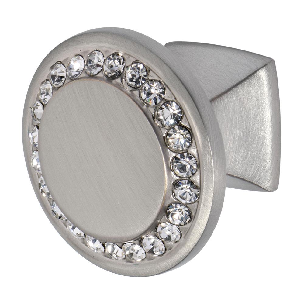 Wisdom Stone Isabel 11/4 in. Satin Nickel with Clear Crystal