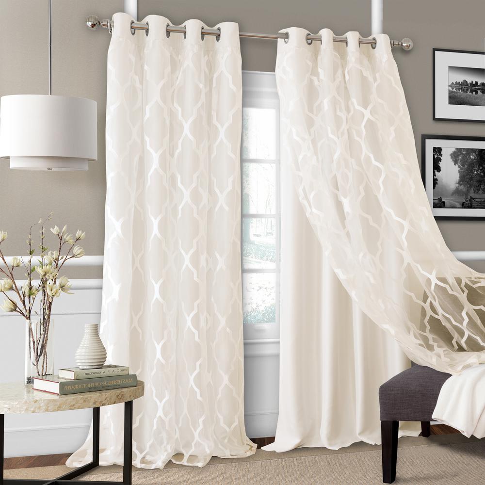 Elrene Bethany Sheer Overlay Blackout Window Curtain