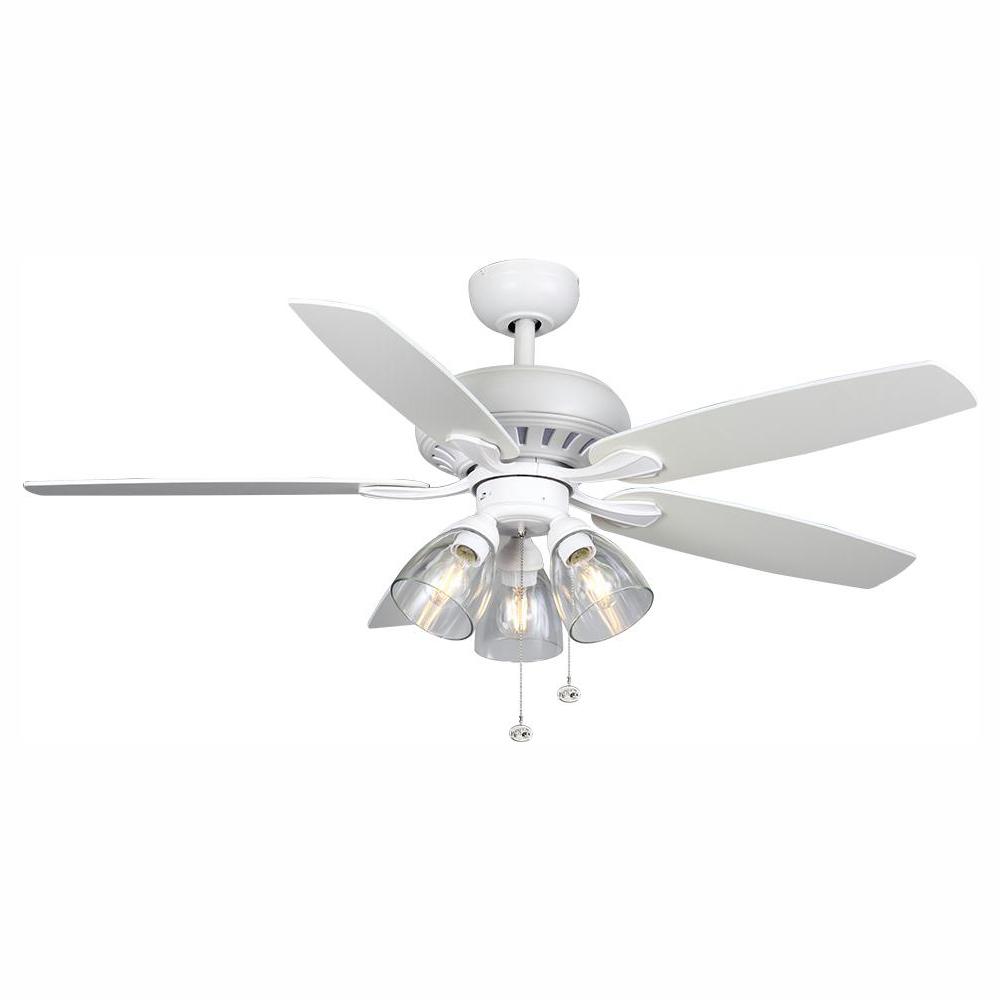 Hampton Bay Rockport 52 In Led Matte White Ceiling Fan With Hampton Bay Rockport 52 In Led Matte White Ceiling Fan With Light Kit