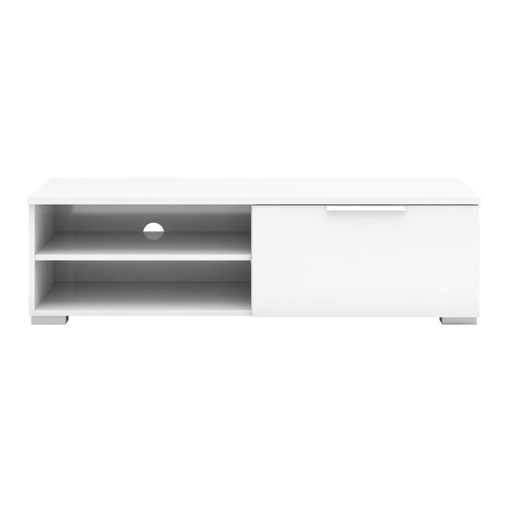 Tvilum Match White High Gloss 1 Drawer 2 Shelf Tv Stand 70066uuuu