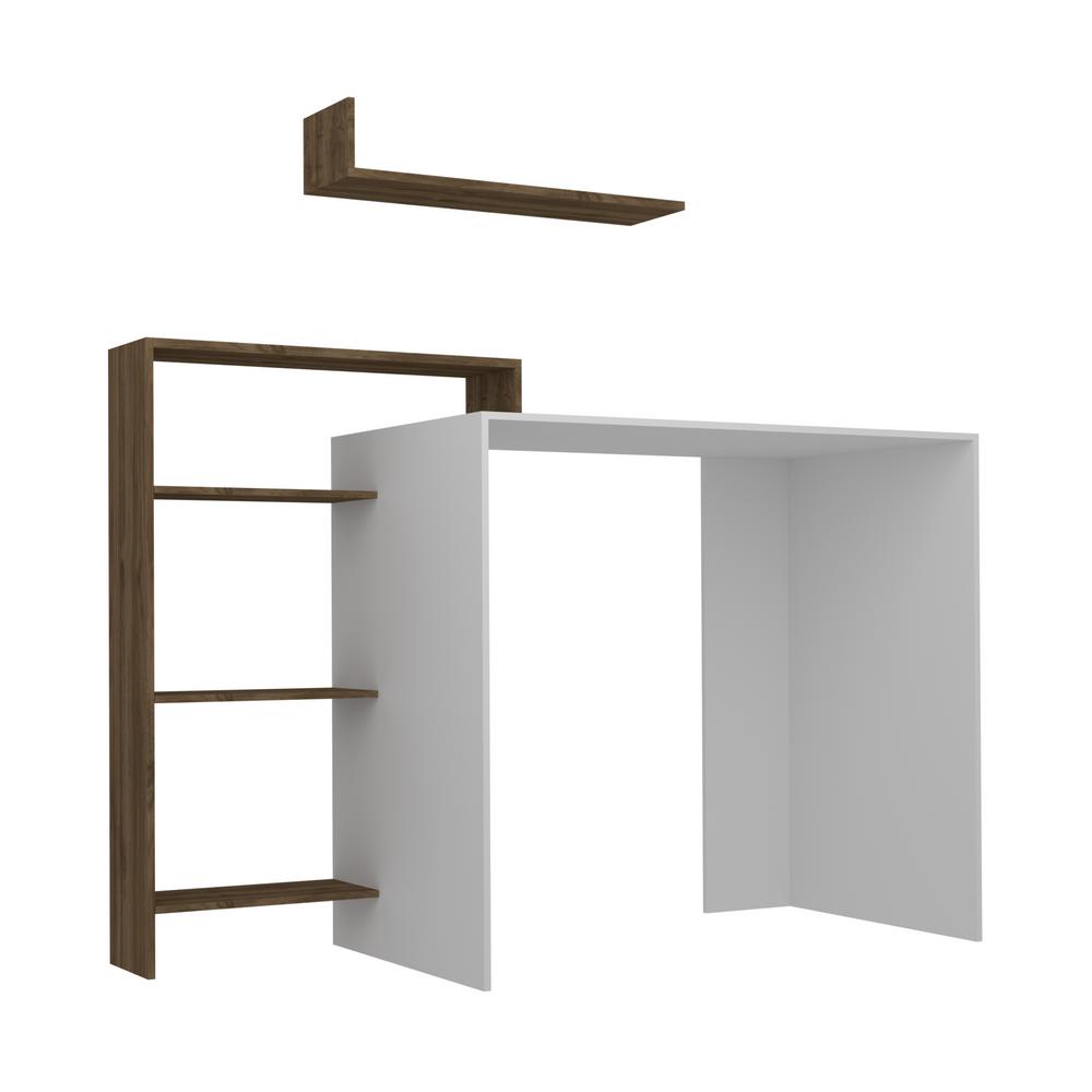 Dael White And Walnut Modern Desk