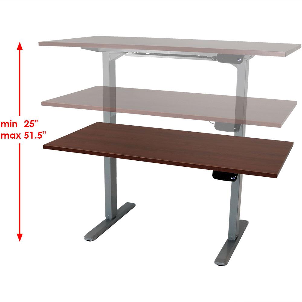 Casl Brands 59 In X 27 In African Walnut Electric Standing Desk