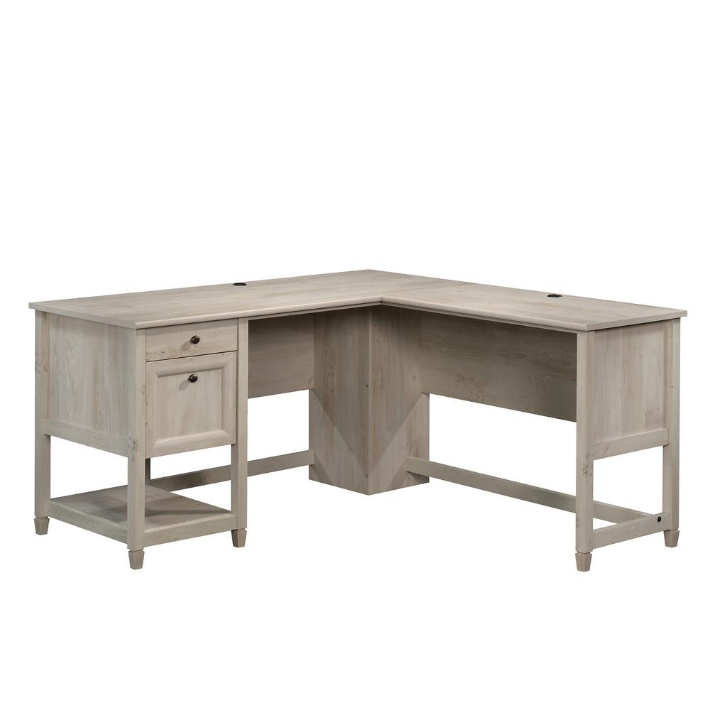 Sauder 59 In L Shaped Chalked Chestnut 2 Drawer Computer Desk With File Storage 426500 The Home Depot