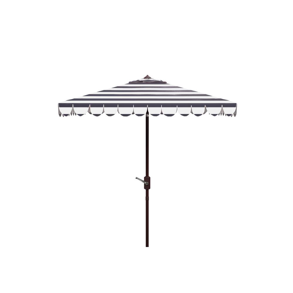 Destinationgear Italian 7 5 Ft Aluminum Drape Tilt Patio Umbrella In Black And White Acrylic 1305 The Home Depot