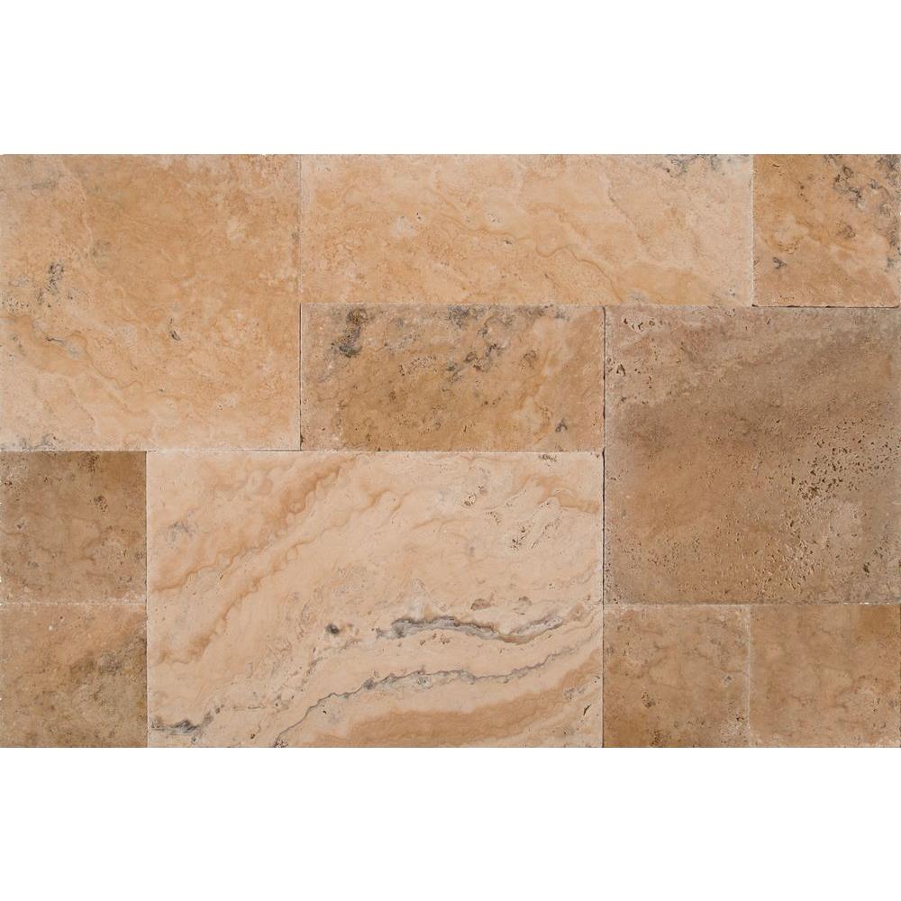 Msi Philadelphia Pattern Honed Unfilled Chipped Brushed Travertine Philadelphia Pattern Honed Unfilled Chipped Brushed Travertine Floor And Wall Tile 5 Kits 80 Sq Ft Pallet