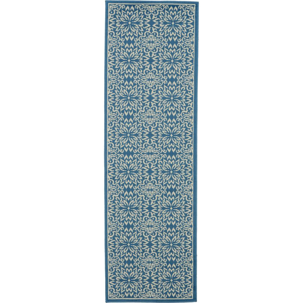 Nourison Jubilant JUB06 Blue 2 ft. x 7 ft. LowPile Hallway Runner Rug
