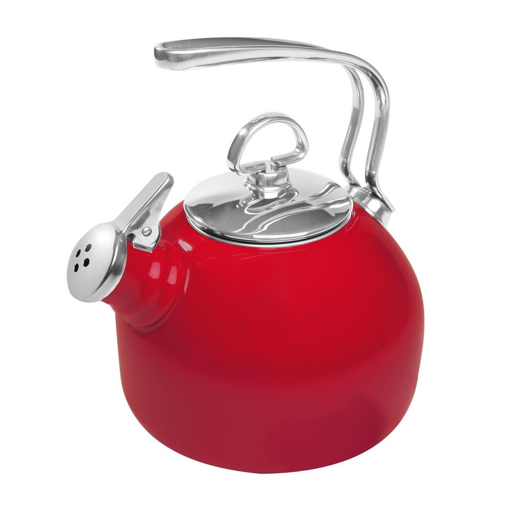 Chantal Classic 7.2Cups EnamelonSteel Chili Red Tea Kettle3718S RE