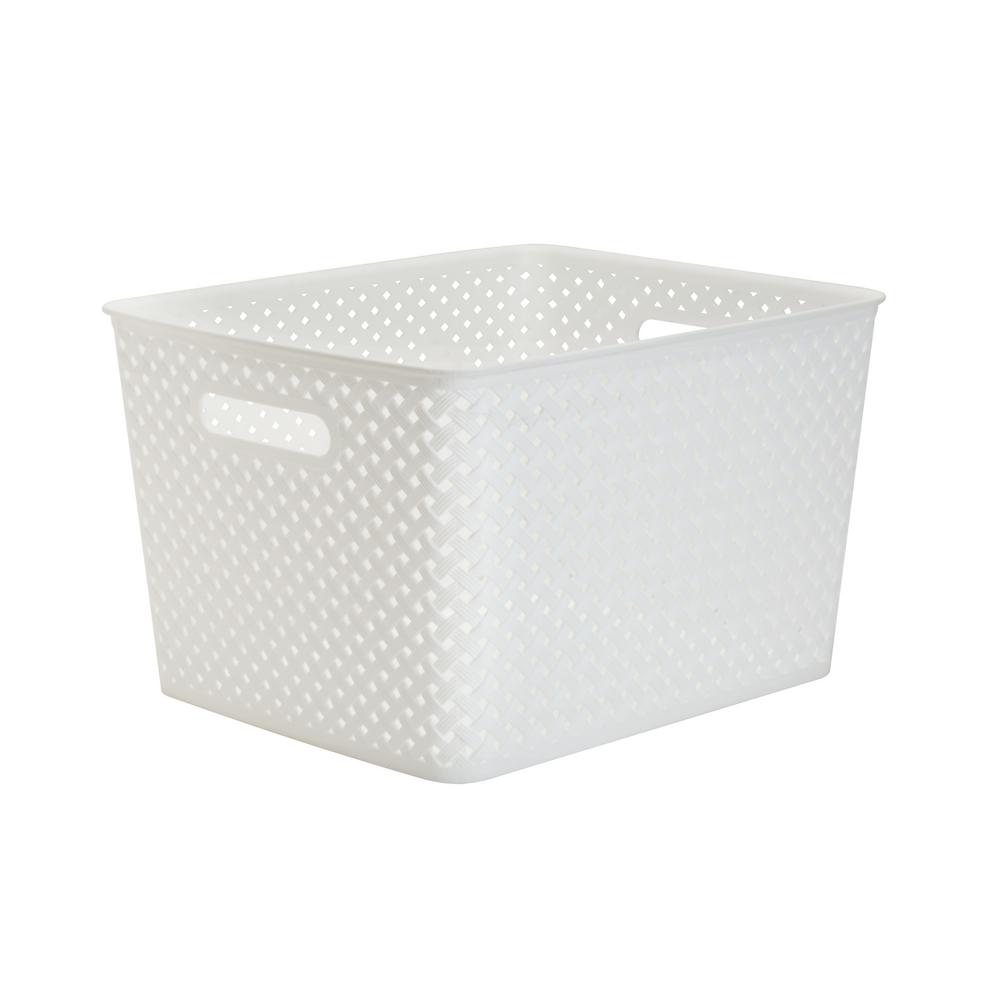Plastic Bins Baskets Cube Storage Accessories The Home Depot 13 75