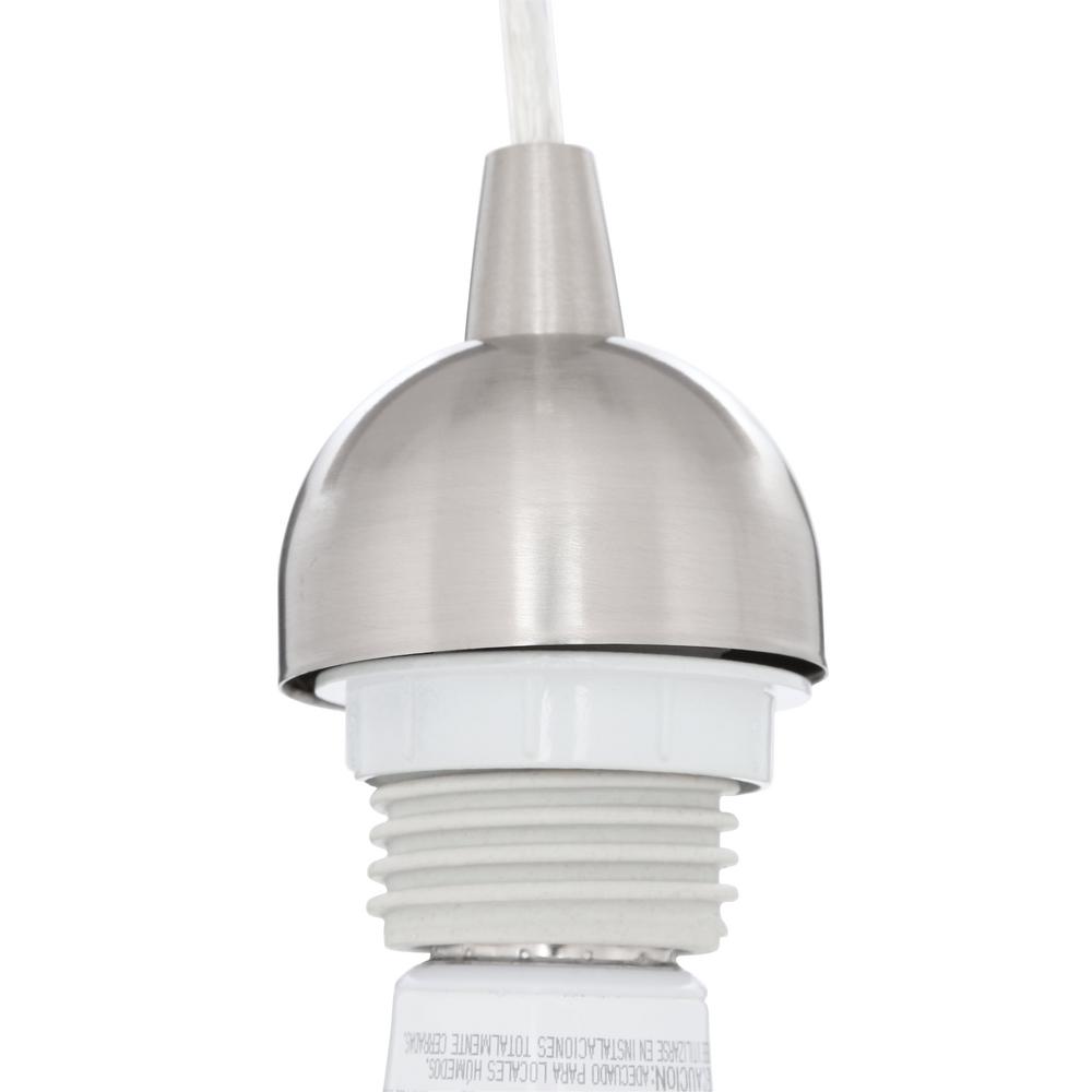 Worth Home S Instant Pendant 1 Light Recessed Converter Brushed Nickel Adapter Only Pan 1200h The Depot - Instant Pendant Light Socket Adapter