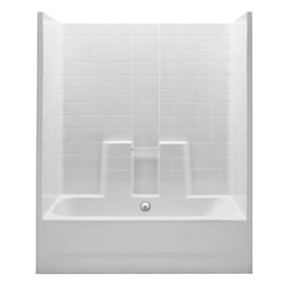 Aquatic Everyday 60 in. x 30 in. x 74 in. 1Piece Bath and Shower Kit