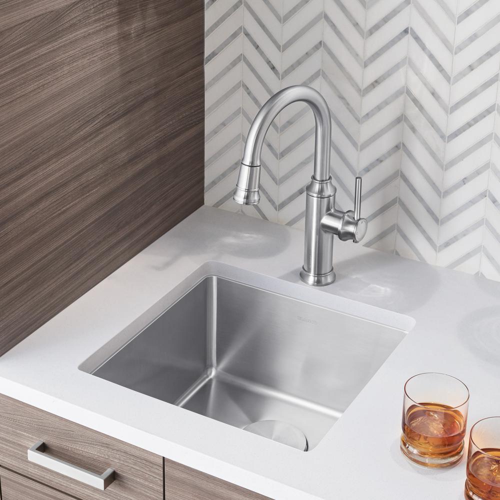 Blanco Quatrus R15 Undermount Stainless Steel 17 In Single Bowl Bar Sink 519545 The Home Depot