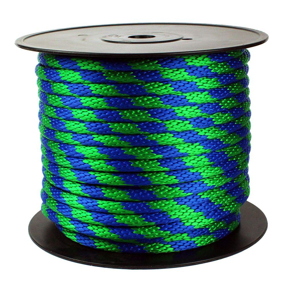 Everbilt 5/8 in. x 200 ft. Polypropylene Solid Braid Rope, Green and