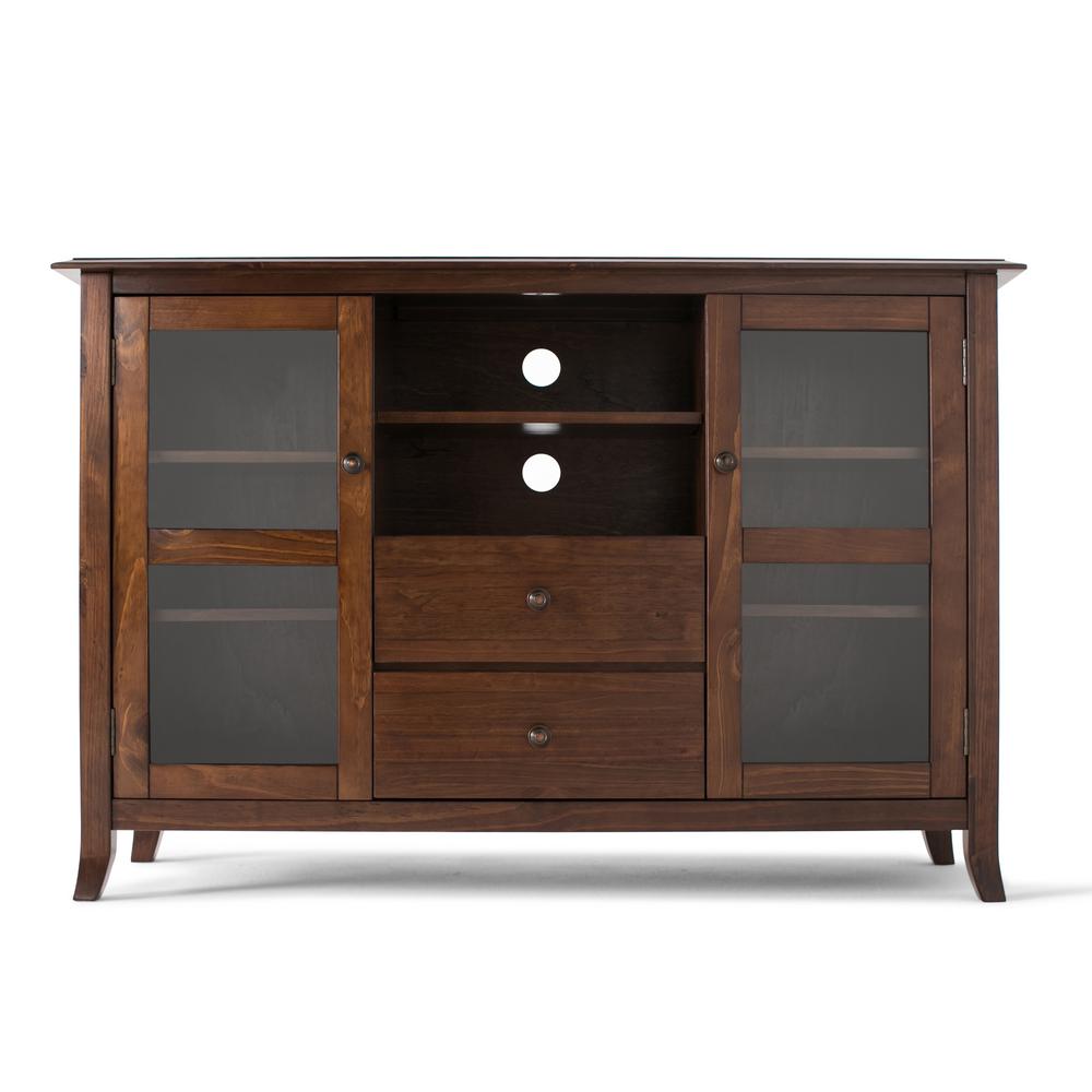 Simpli Home Artisan Medium Auburn Brown Storage Entertainment Center