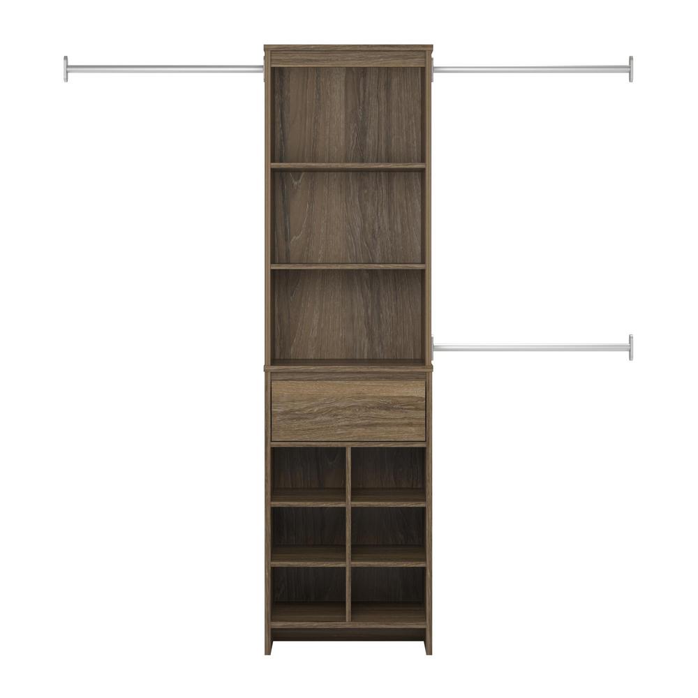 Ameriwood Home Adult Closet System In Weathered Oak Hd31810 The