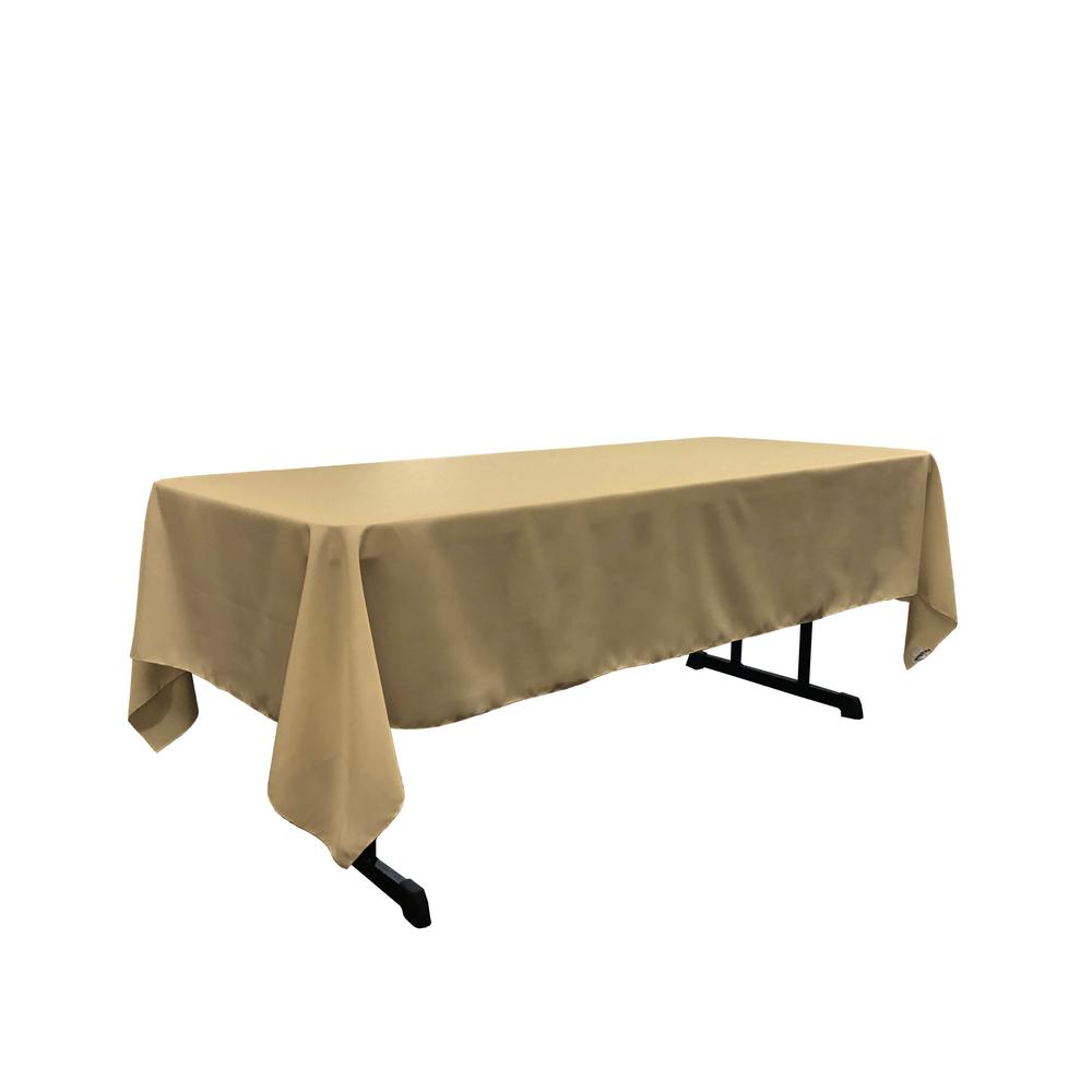 La Linen Polyester Poplin 60 In X 144 Taupe Rectangular La Linen Polyester Poplin 60 In X 144 Taupe Rectangular Tablecloth