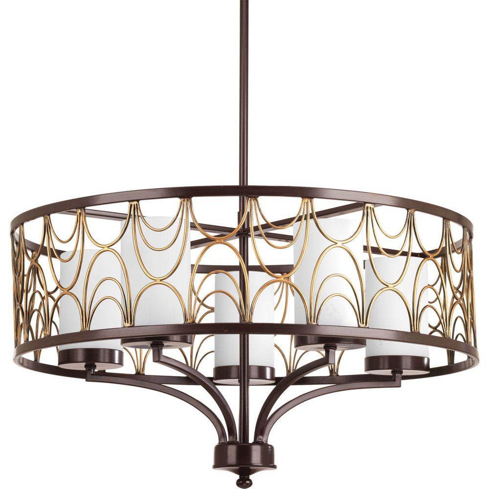 Progress Lighting Cirrine Collection 5Light Antique Bronze Chandelier