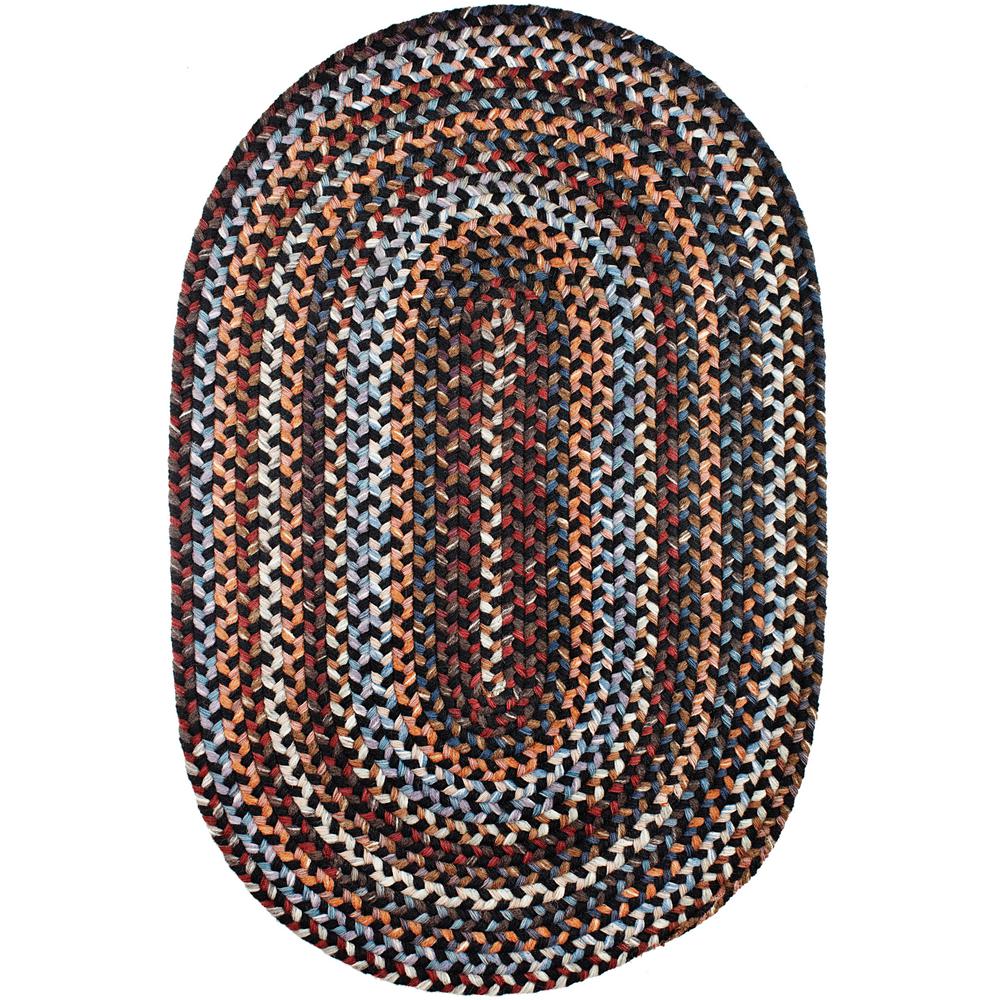 Braided 5 X 8 Area Rugs The Home Depot Annie Black Rock 5 Ft X 8 Oval Indoor Braided Area Rug