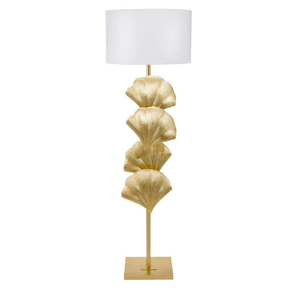 Cresswell 64 In Gold Leaf Art Deco Coastal Seas Floor Lamp And Led Bulb