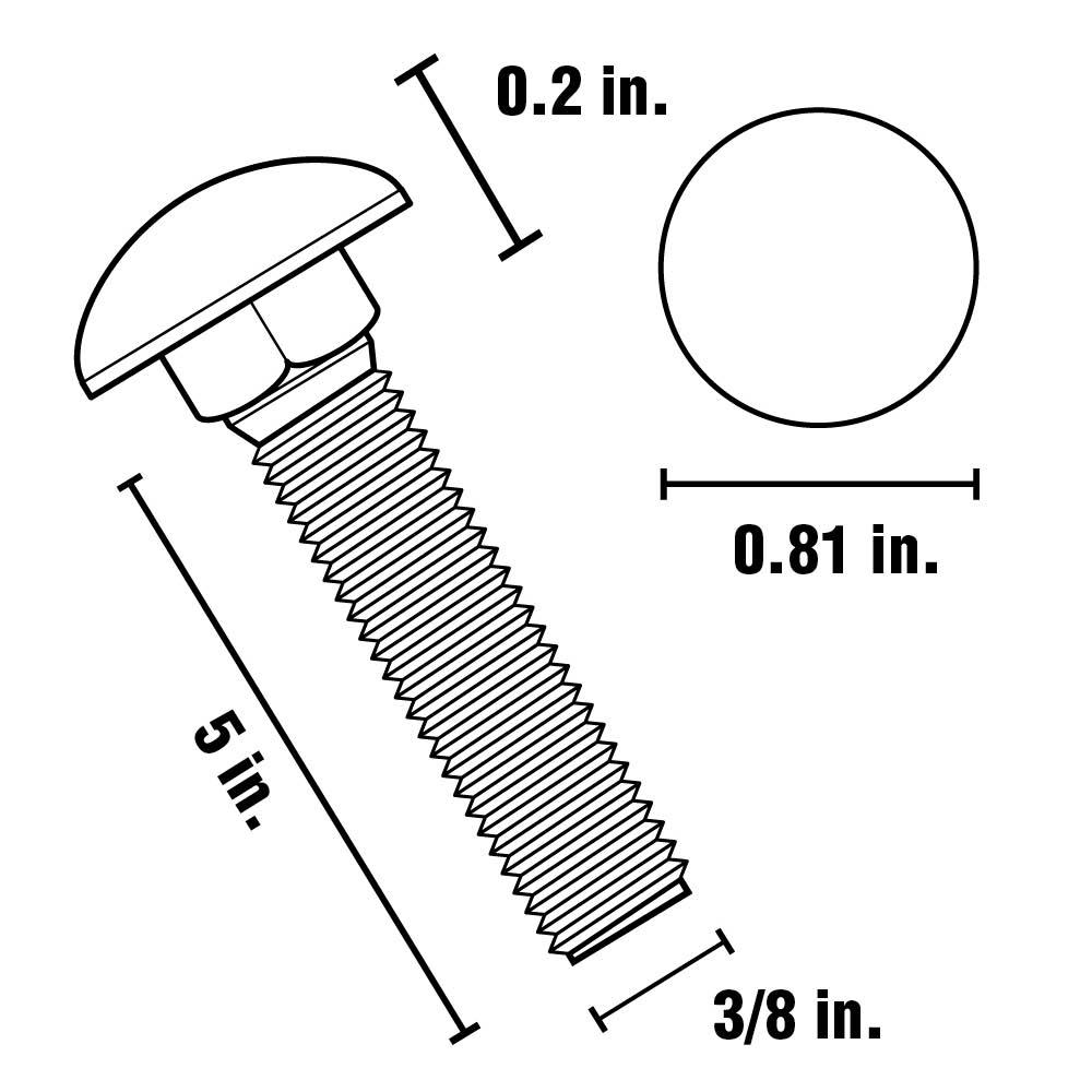 Thread Type: UNC Length: 1-1//2 Steel Quantity: 125 Full Thread Inch Drive: External Square Head: Round 1//4-20 x 1 1//2 Carriage Bolts Grade 5 COARSE ZINC CR+3 Zinc Size: 1//4-20