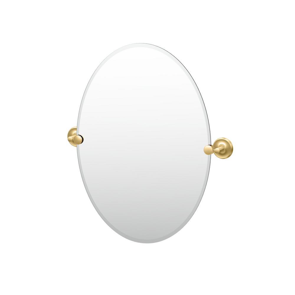 Gatco Designer II 20 in. W x 27 in. H Frameless Single Oval Mirror in