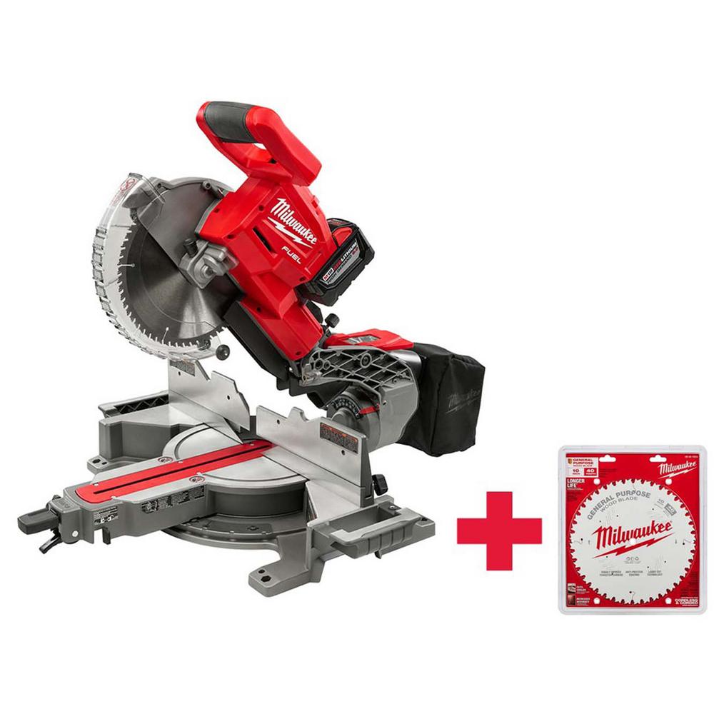 Milwaukee M18 FUEL 18Volt LithiumIon Brushless Cordless 10 in. Dual Bevel Sliding Compound