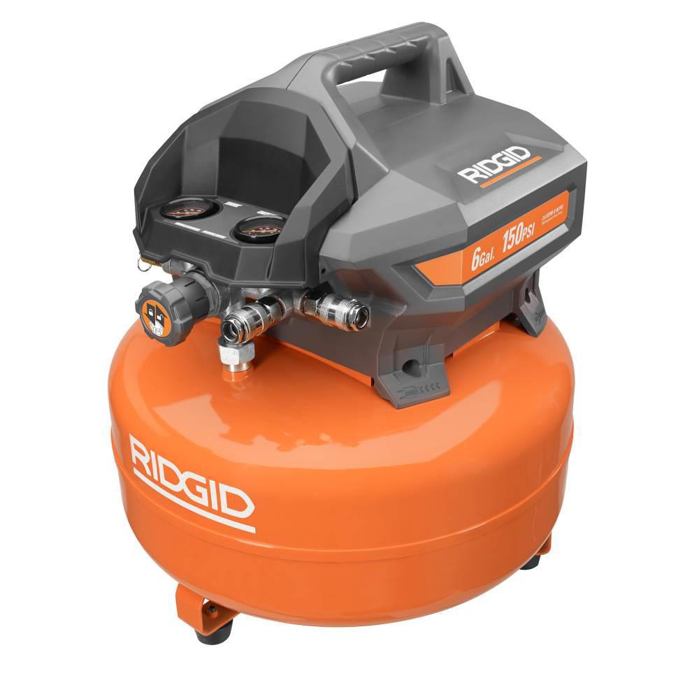 Ridgid 6 Gal Portable Electric Pancake Air Compressor Of60150hb The Home Depot Ridgid 6 Gal Portable Electric Pancake